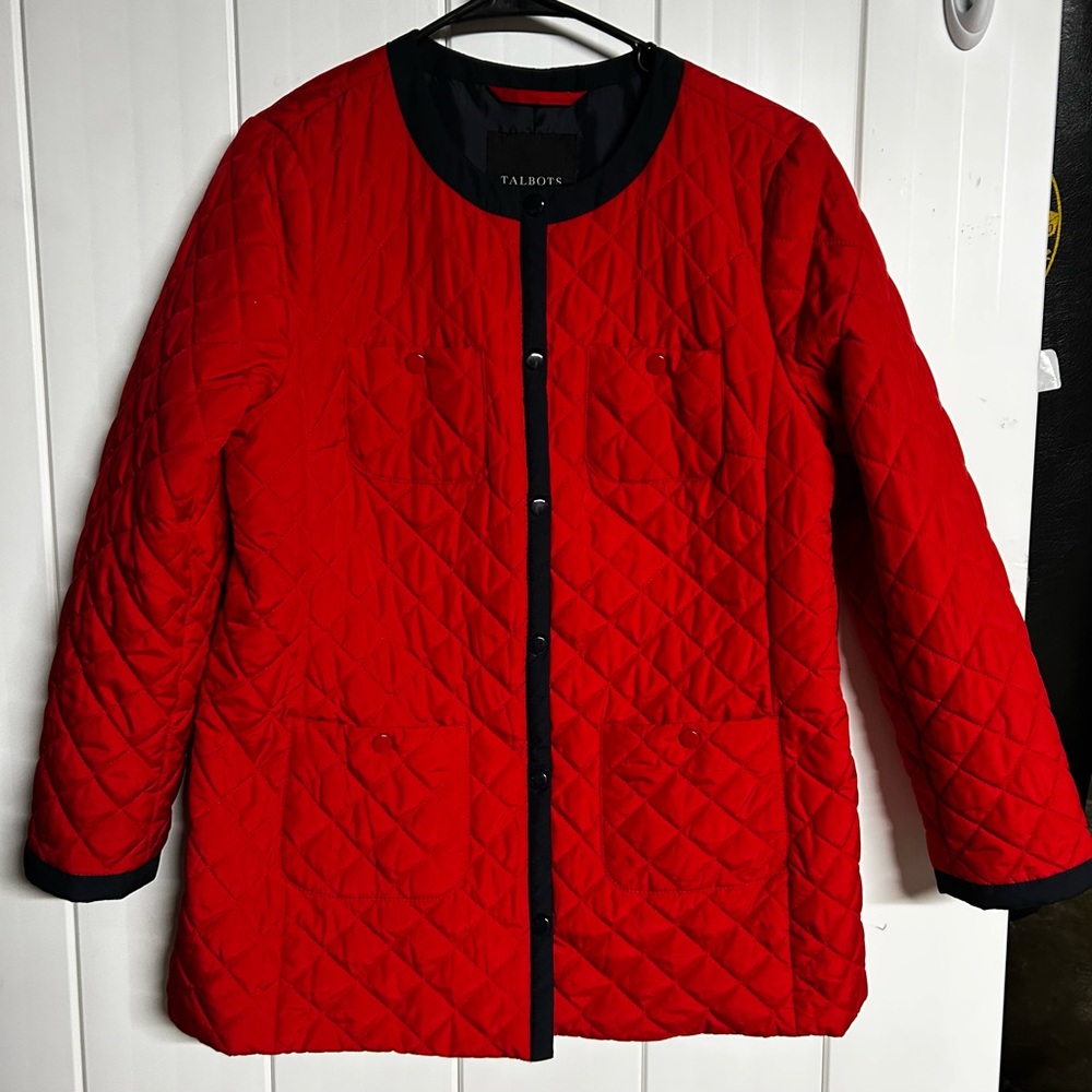 Talbots Women's Vibrant Red Quilted Puffer Jacket
